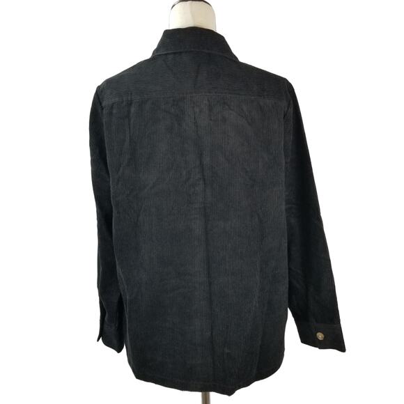 Blair Black Corduroy Vintage Button Front Shirt Shacket Jacket Top NEW Medium - Picture 2 of 3